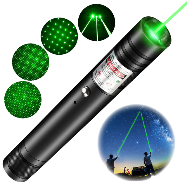 USB Charged High Power 3000 Meters Green Laser Pointer Long Range Pen Laser Light for Hiking & Cat Toy