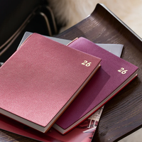 Carnet en cuir pour cadeau, journal, école, écriture, planificateur, couverture personnalisée A5, 100 feuilles, couverture rigide, reliure cousue, promotionnel