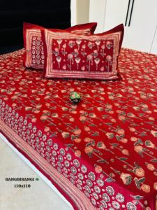 Jaipuri Style Discharge Print Bedding Set 100% Organic Cotton 200TC Floral Elephant Pattern <b>King</b> <b>Size</b> for Home Hotel - Product Image 6