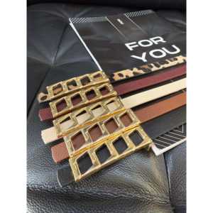 Cinturón Básico para Mujer con Hebilla de Marco Cuadrado de Aleación, Estilo Casual de Cuero PU para Uso Diario - Product Image 2