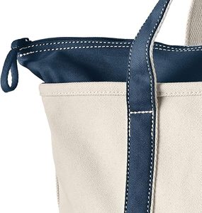 Natural Zip <b>Top</b> Canvas Tote Bag Water Repellent Base Trim Internal/External Pockets Gym & Travel Essentials Medium - Product Image 6