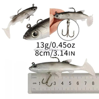 Nouveau plomb tête de gabarit doux nageur 80mm 13g Simulation poisson forme pagaie queue Flexible natation doux pêche leurre