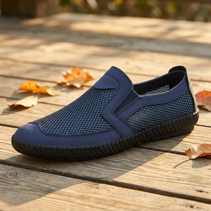 2026 Summer Men Comfort Mesh Casual Shoes Slip On <b>Elastic</b> Designer <b>sandals</b> Hand Stitched Non-Slip Sole Walking Men Shoes - Product Image 1