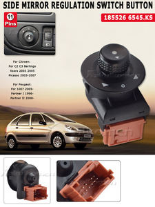 Nuevo Interruptor de Botón para Regulación de Espejo Retrovisor Lateral Mando de Ajuste 185526 Compatible con <span class=keywords><strong>Citroen</strong></span> C2 <span class=keywords><strong>C4</strong></span> Xsara <span class=keywords><strong>Picasso</strong></span> Partner Berlingo 6554.KS - Product Image 5