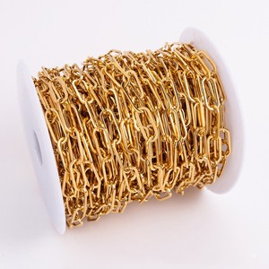 Nouvelle chaîne à maillons rectangulaires en acier inoxydable plaqué or 18 carats, largeur 6,5 mm, sans ternissement, pour bijoux, colliers, bracelets et accessoires - Product Image 4
