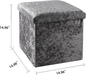 38*38*38cm siège carré en <span class=keywords><strong>velours</strong></span> moderne pliable rembourré tissu usage domestique chambre salon meubles rangement personnalisé pouf banc - Product Image 2