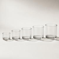 Vase à bougie en verre transparent, cylindrique légèrement effilé, réutilisable, vide, pour la fabrication de bougies parfumées faites à la main