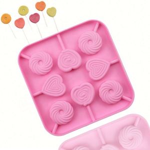Molde de Silicona Ecológico para Caramelos de Chocolate con Forma de Corazón y Círculo de 8 Cavidades, Libre de BPA, OEM/ODM - Product Image 1