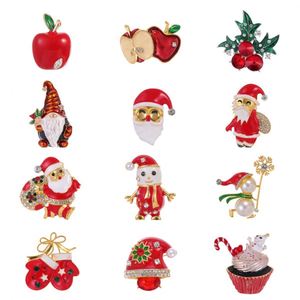 Agente de Compras 1688 Nuevo Diseño Barato Broche de Navidad Joyería de Aleación Metálica Muñeco de Nieve Campana Copo de Nieve Árbol de Navidad Pin Broche - Product Image 1