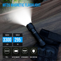 TrustFire MT26 3300 Lumen EDC Taschenlampe USB-C Wiederaufladbare LED-Fackel Magnetischer Endstück mit Powerbank-Funktion für Camping, Wandern und Notfälle