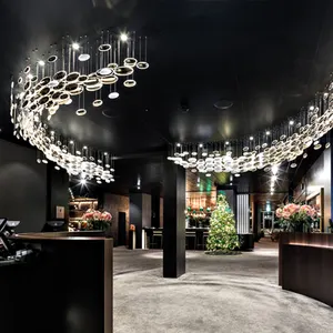 Now modern lighting glass pendant ceiling light chandelier for hotel lobby