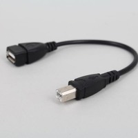 Kabel Adaptor USB 2.0 OEM dengan Selubung PVC, Female B Male, Konduktor Tembaga Murni 1-2A, Cetakan Khusus untuk Ponsel, Printer, Scanner