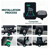 Layar LCD Sepeda Listrik Elektronik untuk Bersepeda Perkotaan, Pengukur Kecepatan dan Jarak Tempuh, Model L5, Tahan Air IP67, Pemasangan di Stang, Presisi