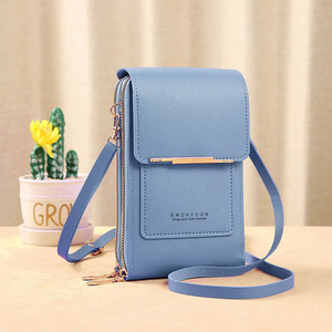 Women Crossbody Shoulder Bags <b>Wallets</b> Touch Screen Cell Phone Purse Soft Leather Strap Handbag for Female Luxury Messenger Bags - Product Image 3