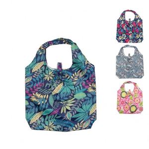 Bolsas de Compras Plegables Personalizadas de Moda, Fáciles de Llevar, Bolsa de Mano Plegable Pequeña, Bolsa de Compras Reutilizable de Poliéster - Product Image 1