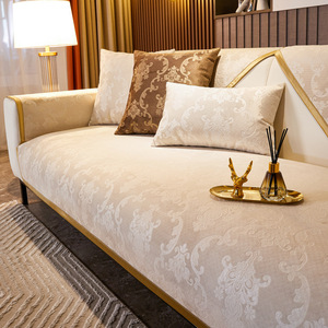 Vente en gros, housse de canapé universelle en jacquard uni, antidérapante, lavable quatre saisons, pour canapé trois places, meubles de maison - Product Image 6