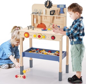 <span class=keywords><strong>Atelier</strong></span> de Construction <span class=keywords><strong>jouet</strong></span> en bois enfants outil banc enfant en bas âge établi avec enfants ensemble d'outils outils de construction ensembles semblant jouer jouets - Product Image 2
