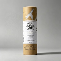 Kit de soin de la barbe personnalisé pour barbier, sérum cosmétique, boîte cylindrique ronde, emballage en tube de papier kraft