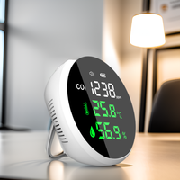 Détecteur de CO2 NDIR rechargeable 3 en 1, moniteur de qualité de l'air, testeur de dioxyde de carbone, de température et d'humidité pour chambre à coucher et salle de classe
