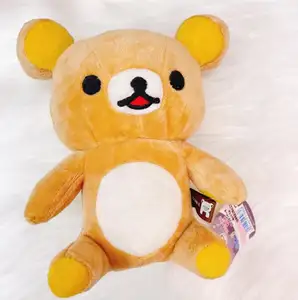 Ruunjoy boneka pasangan Rilakkuma, mainan boneka lembut Anime, kuning ayam kartun hewan hadiah untuk pacar perempuan 18cm