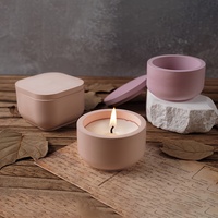 Moule en silicone pour pot de fleurs en plâtre, gypse, béton, style nordique, pour vase et pot à bougie en ciment avec couvercle