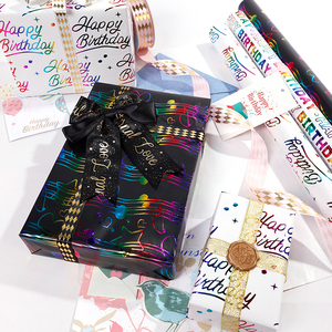 Vente en gros de rouleaux de mouchoirs en papier de haute qualité pour anniversaire rouleau de papier d'emballage en or coloré - Product Image 2