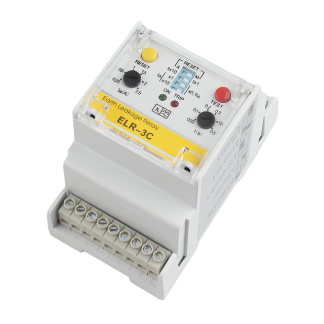ELR-3C Safety Grounding Leakage Fault Protection Relay Without Toroid (Transformer) AC110V-220V DC24 380VAC 50/60Hz