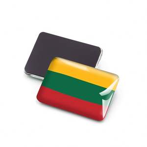 Fridge Magnet Lithuania Souvenir Crystal 3D Murano Glass Rectangle Round Magnet Customization - Product Image 1