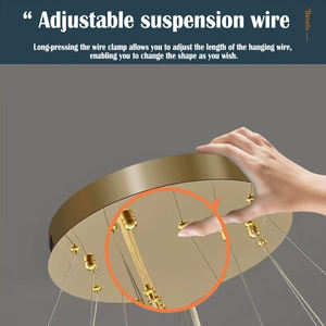 लिविंग रूम लॉबी के लिए आधुनिक लक्जरी राउंड चेंडेलियर और रिमोट कंट्रोल के साथ छत की स्थापना के लिए बनाया गया - Product Image 5