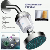 Filtre de douche pour douchettes à main, finition chromée, design moderne, purificateur d'eau en coton PP cinq microns, élimination de la rouille et de la boue