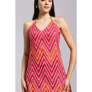 Siya Floral Print Halter <b>Kurti</b> for Women Stylish Summer Top Trendy Sleeveless Design Comfortable Daily Wear Ethnic Fashion Party - Product Image 3