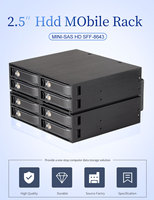 Unestech 2.5'' Hot-Swap SATA 8 baies SSD HDD Mobile Rack Mini SAS SFF-8643 Boîtier pour serveur de bureau