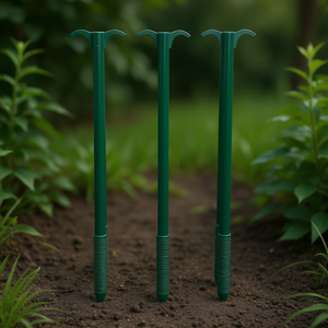 Picchetti per piante in acciaio verde da 6 piedi rivestiti in polipropilene per recinzioni, tralicci e cancelli, set da 30 - Product Image 2