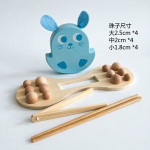 Nouveau design spécial : Jouet d'activités créatif et amusant en forme de lapin, avec perles en bois naturel et jeu de blocs d'équilibre - Product Image 6