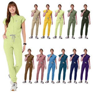 Alta calidad nuevas niñas de una pieza de talla grande mamelucos mujeres monos Hospital Jogger Scrubs uniformes conjuntos - Product Image 5