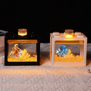 Aquarium en verre durable, mini, petit, exquis, écologique, pour l'aménagement paysager, pour une utilisation sur le bureau - Product Image 1