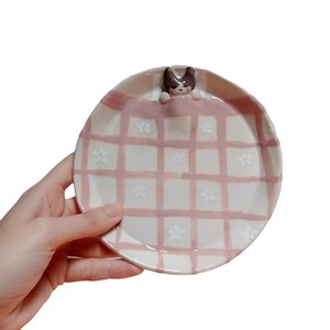 Vente en gros d'assiettes décoratives rayées de Noël avec dessin animé mignon chaton chat <span class=keywords><strong>lapin</strong></span> couverture design assiettes à bijoux en céramique - Product Image 2