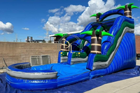 Toboggan aquatique tropical commercial le plus vendu, prix d'usine, toboggan gonflable palmier pour piscine, PVC durable, certifié CE, garantie 3 ans