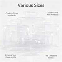 Sacs de rangement en PVC transparents, durables et personnalisables, avec fermeture éclair, imprimés en offset, pour usage cosmétique