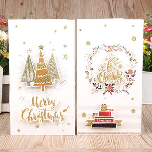 Bulk Pop up Paper <strong>Card</strong> Santa Claus Handmade Gift Holiday Printed Colors <strong>Christmas</strong> Greeting <strong>Cards</strong> - Product Image 2