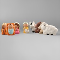 Produits en stock Statues religieuses catholiques en résine Produit chrétien Produit chrétien Crèche 4,5 cm Ensemble de la Sainte Famille Pendentif