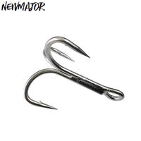 Hameçons triples NEWMAJOR 5X en acier à haute teneur en carbone 6 # -4/0 #   Hameçons de pêche universels de remplacement pour leurres de pêche au brochet et à la truite d'eau douce
