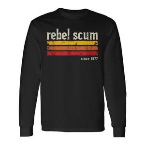 T-shirt à manches longues Rebel Scum, col rond, unisexe, pour adultes, design rétro classique depuis 1977 - Product Image 1
