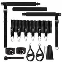 Kit de barre de Pilates avec bandes de résistance élastiques réglables, ensemble d'entraînement intelligent pour hommes/femmes, yoga, fitness, squats, étirements, sans matériels supplémentaires
