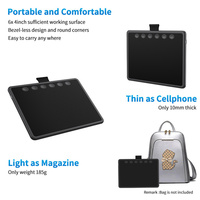 Tablette de dessin graphique numérique portable avec écran LCD Stylo graphique professionnel de niveau 8192 en plastique durable