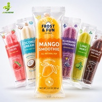 Sachets personnalisés imprimés colorés thermoscellables pour bâtonnets de crème glacée, emballages transparents en BOPP pour sucettes glacées, sacs en plastique pour bâtonnets de glace