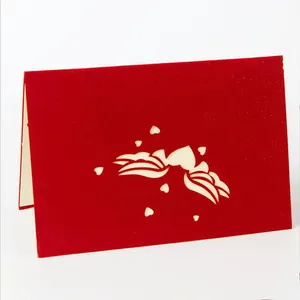 Cartão de visita vermelho pop up 3d tradicional chinês, convite de casamento, cartão de visita