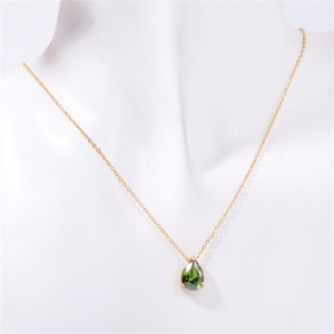 Wholesale Crystal Charms for Jewelry Making Women Necklace Stainless Steel Waterdrop 12 Birthstone Zircon Pendants Gift - Product Image 1
