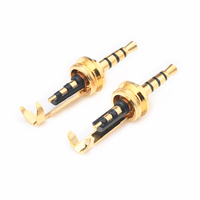 Adaptateur Audio Métallique Plaqué Or 2.5mm 4 Pôles Hifi 2.5 Jack Plug pour DIY Écouteur Casque Accessoires & Pièces