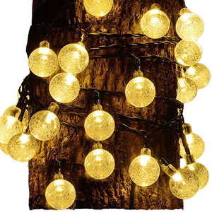 Giáng sinh 23ft ngoài trời Globe chuỗi Lights với 50LED 8 chế độ quả bóng Pha lê không thấm nước năng lượng mặt trời Powered Starry trang trí sân vườn - Product Image 3